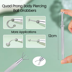 GEMQUEEN straight forceps holding a stud post to demonstrate secure non-slip grip
