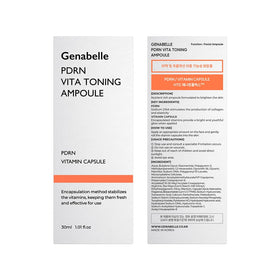 Genabelle glass bottle detail emphasizing premium packaging and durability