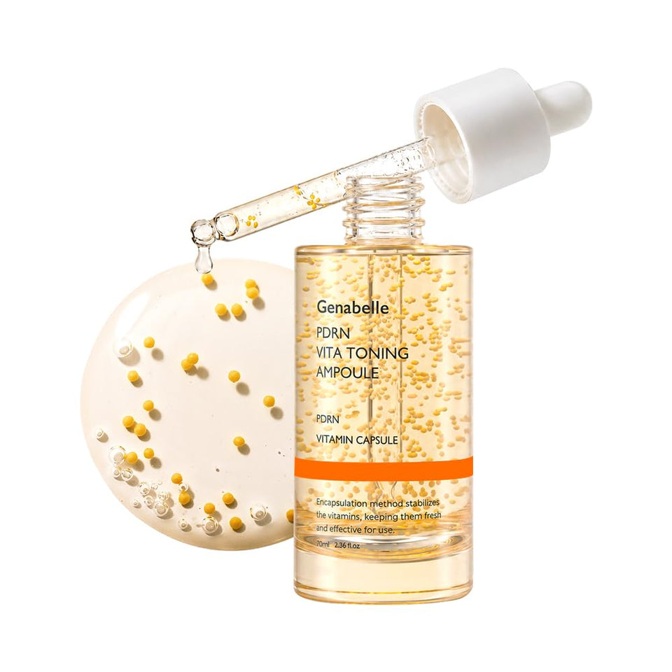 Genabelle front packaging ampoule showing product and benefit of brightening