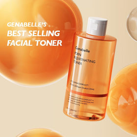 Genabelle toner being dispensed onto hand to show easy application