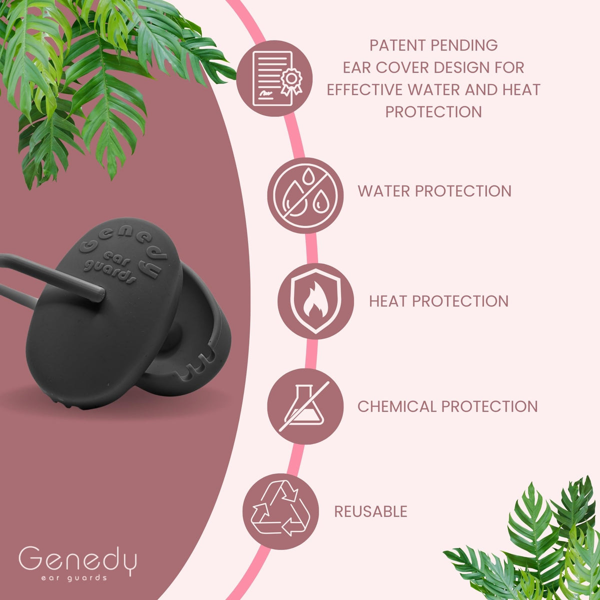 Genedy ear covers protecting ears during hair dye application from stains