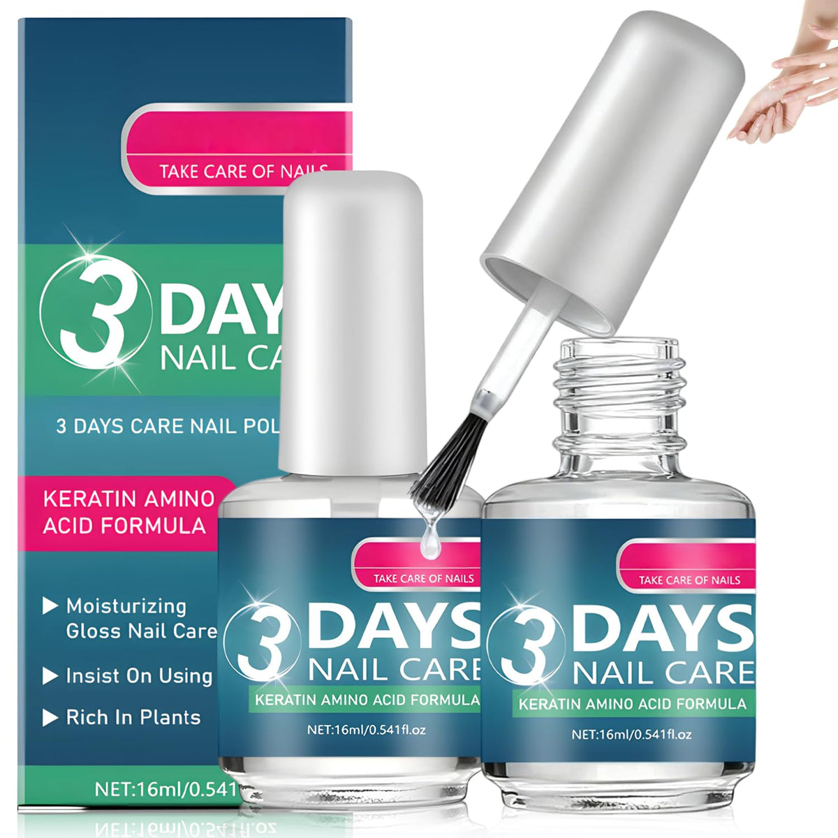 Generic front packaging showing two 16ml bottles and product benefits
