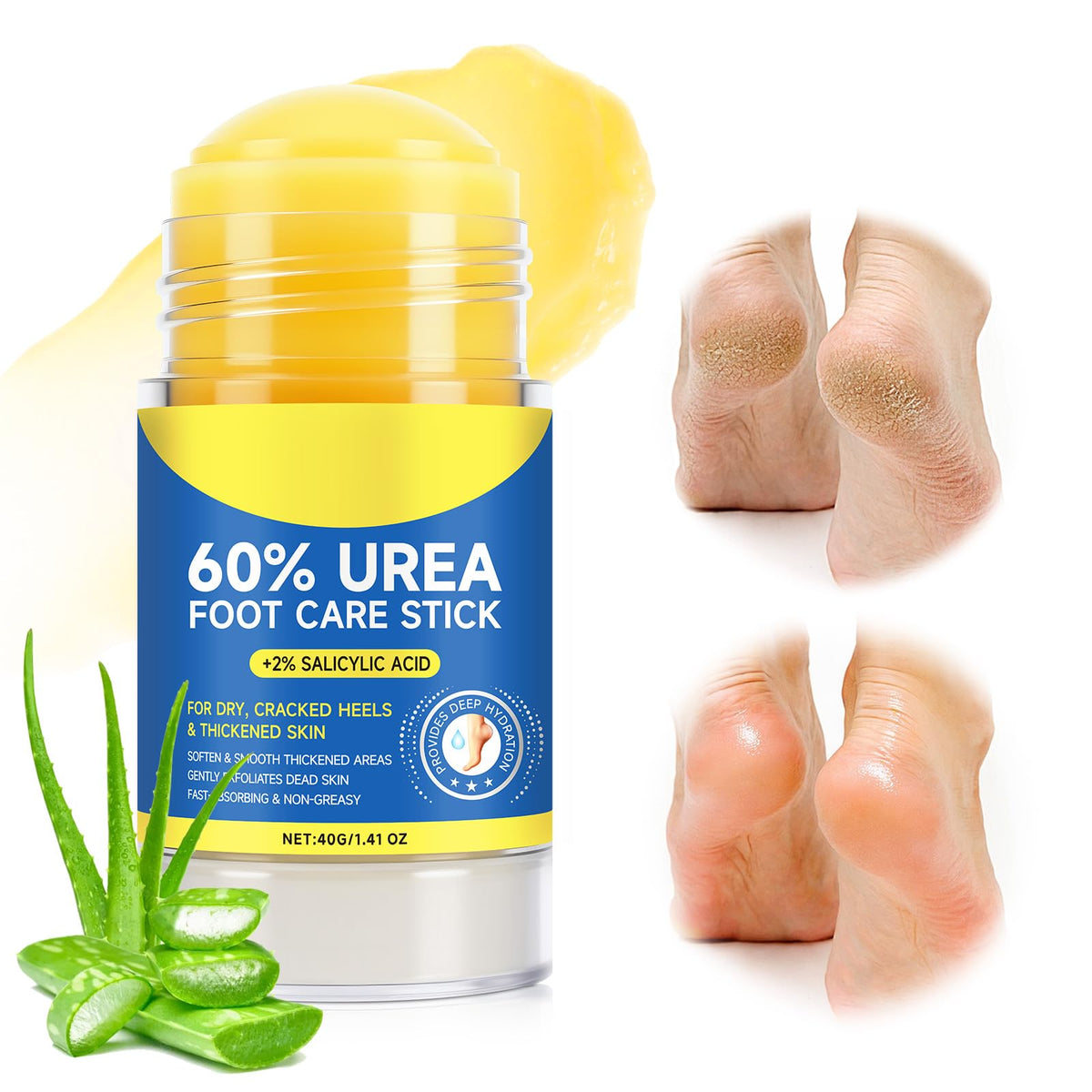 Generic 60% Urea stick front packaging showing product and benefits