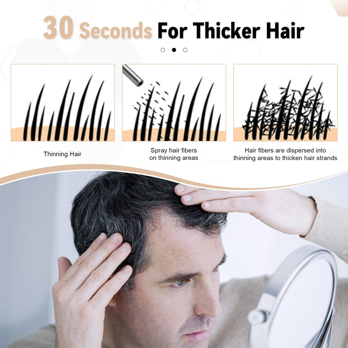 Generic applying powder to hairline showing natural coverage benefit