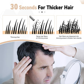 Generic applying powder to hairline showing natural coverage benefit