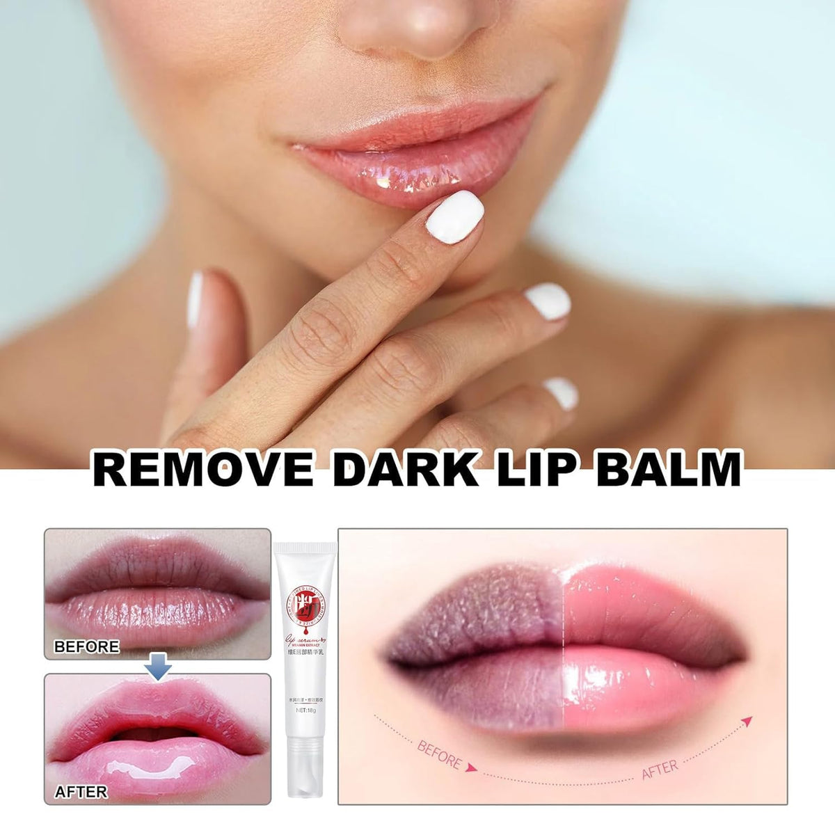Generic application on lips demonstrating smooth finish and immediate moisture