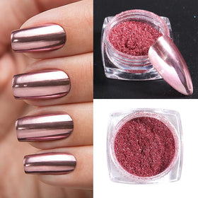 Generic applicator rubbing powder on nail to achieve high-shine reflection