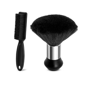 Generic barber neck duster front view showing soft bristles and ergonomic handle for comfortable cleanup