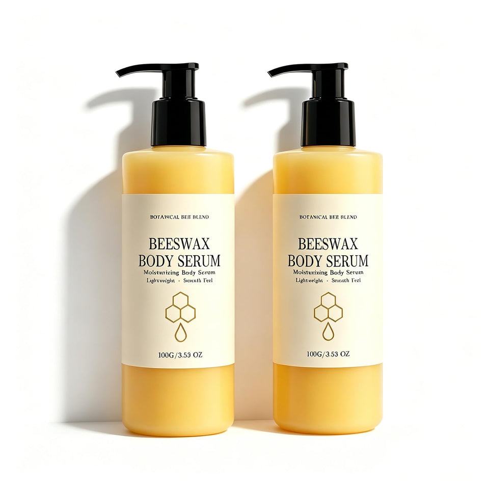 Generic beeswax front packaging showing bottle and vanilla scent benefit