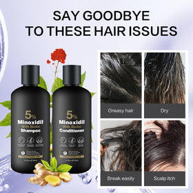 Generic styled hair before and after image showing brand and improved hair appearance