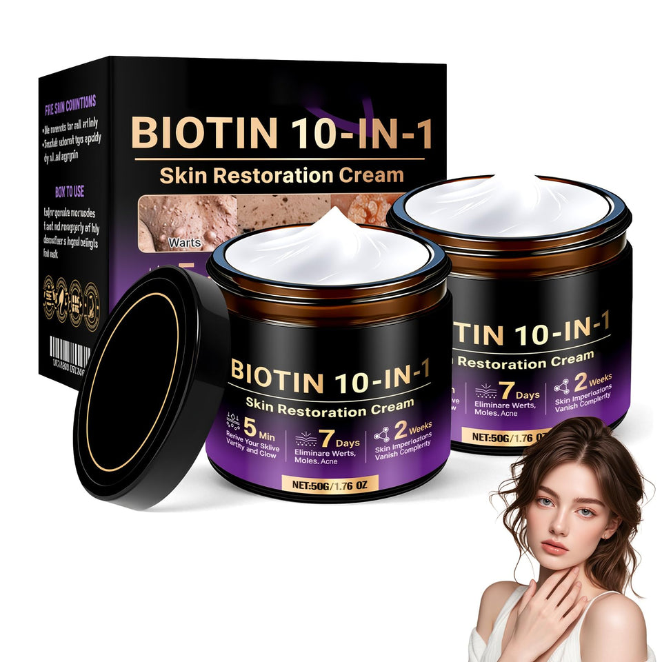Generic Biotin cream front packaging showing two 2026 professional tubes for deep hydration