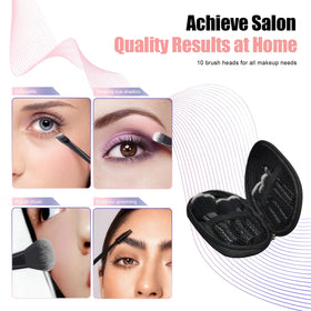 Generic brushes arranged for face application demonstrating versatility for full makeup