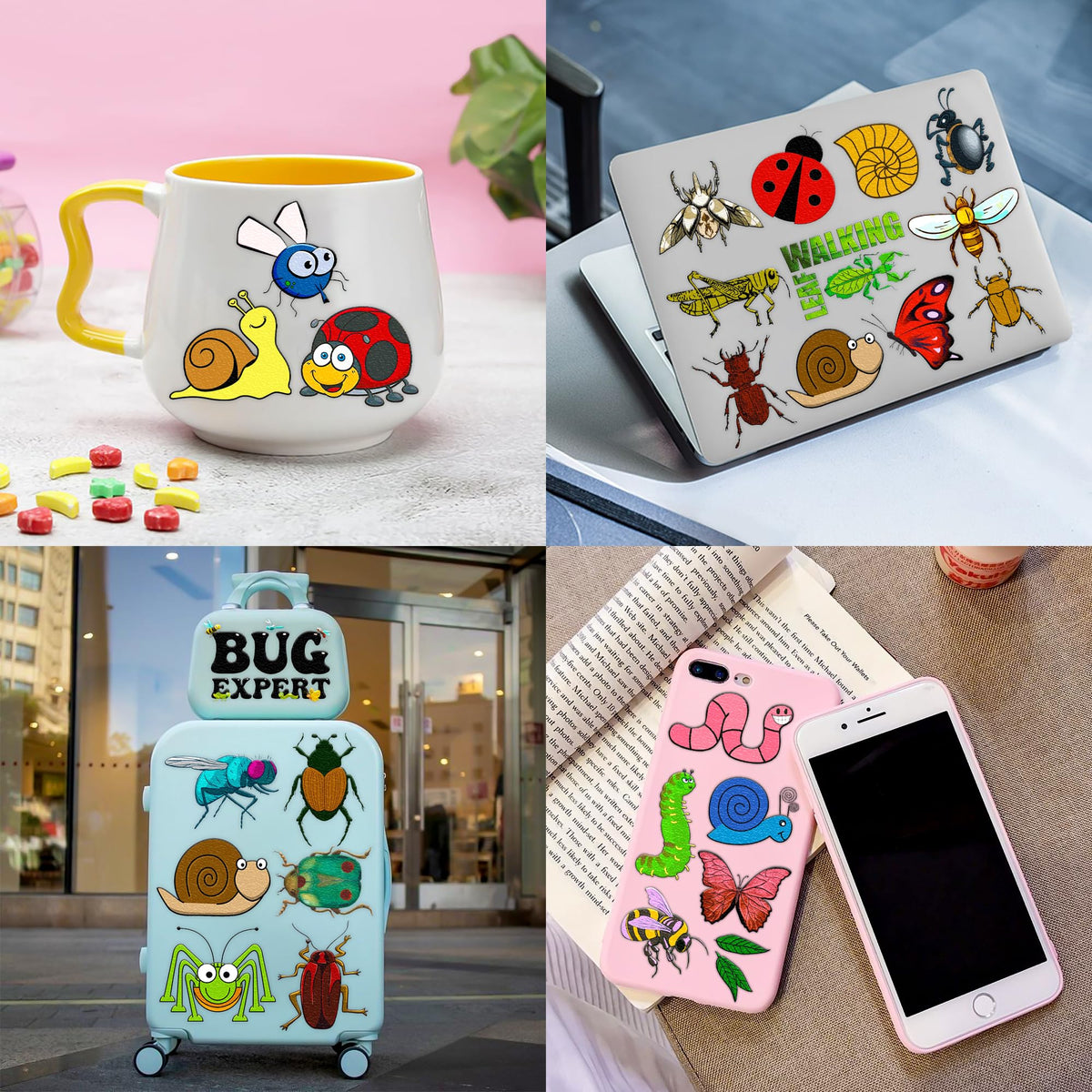 Generic brand party scene with kids wearing bug tattoos, festive favor idea