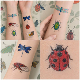 Generic brand layout showing variety of bees, caterpillars, dragonflies and ants