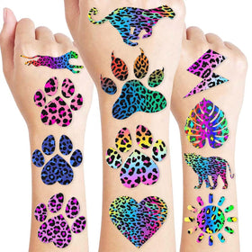 Generic cheetah front packaging showing all 8 tattoo sheets and value pack benefit