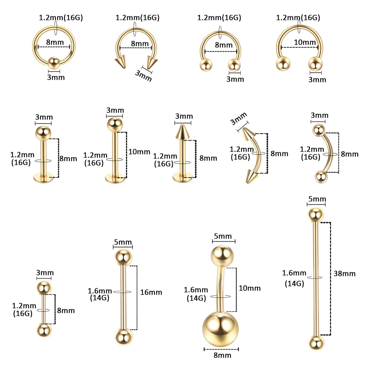 Generic close-up of 316L surgical steel jewelry showing smooth finish and reduced irritation