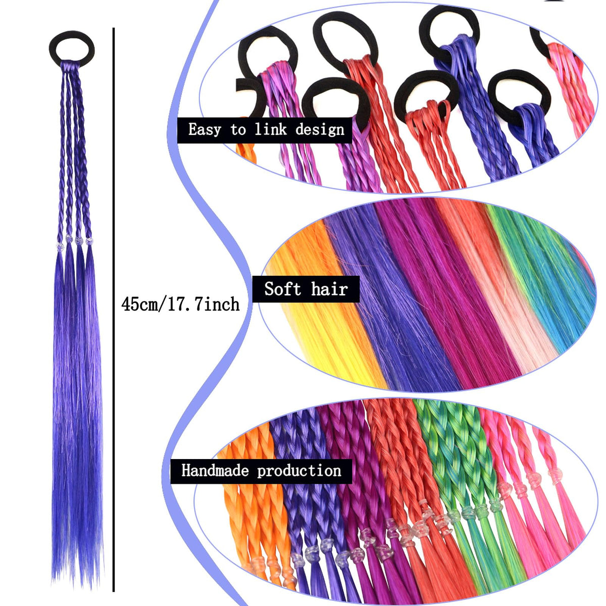 Generic close-up of braid texture showing soft synthetic fiber and smooth finish benefit