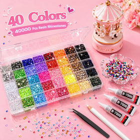 generic close-up of rhinestone facets highlighting sparkle and color variety
