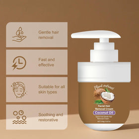 Generic coconut facial cream after-treatment chin showing smooth, hydrated skin
