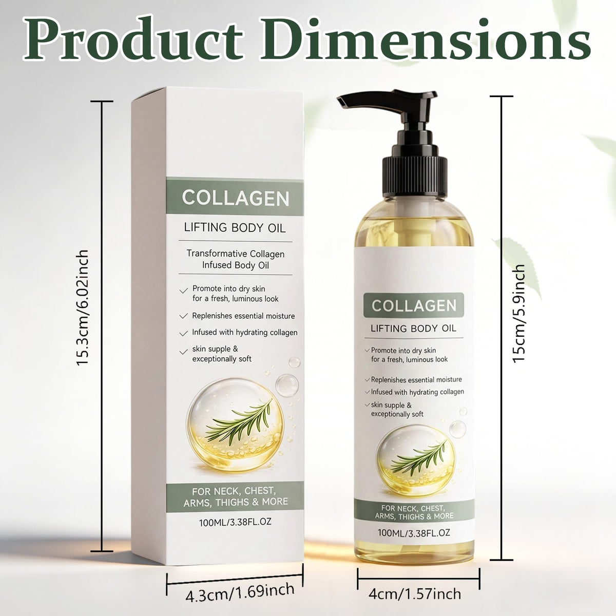 Generic collagen oil texture drop on skin demonstrating quick absorption benefit