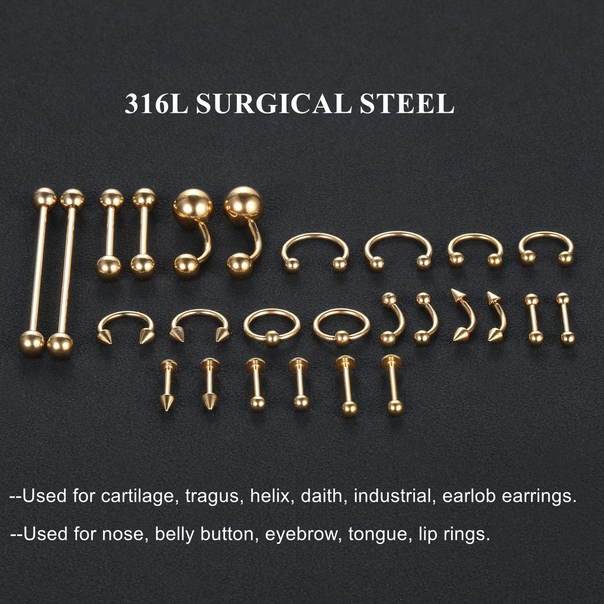 Generic macro of a ball-closure ring detailing closure and secure wear for piercings