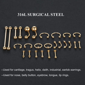 Generic macro of a ball-closure ring detailing closure and secure wear for piercings