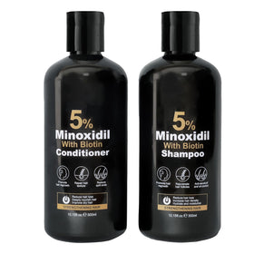 Generic shampoo and conditioner duo front view showing brand and balanced formula benefits