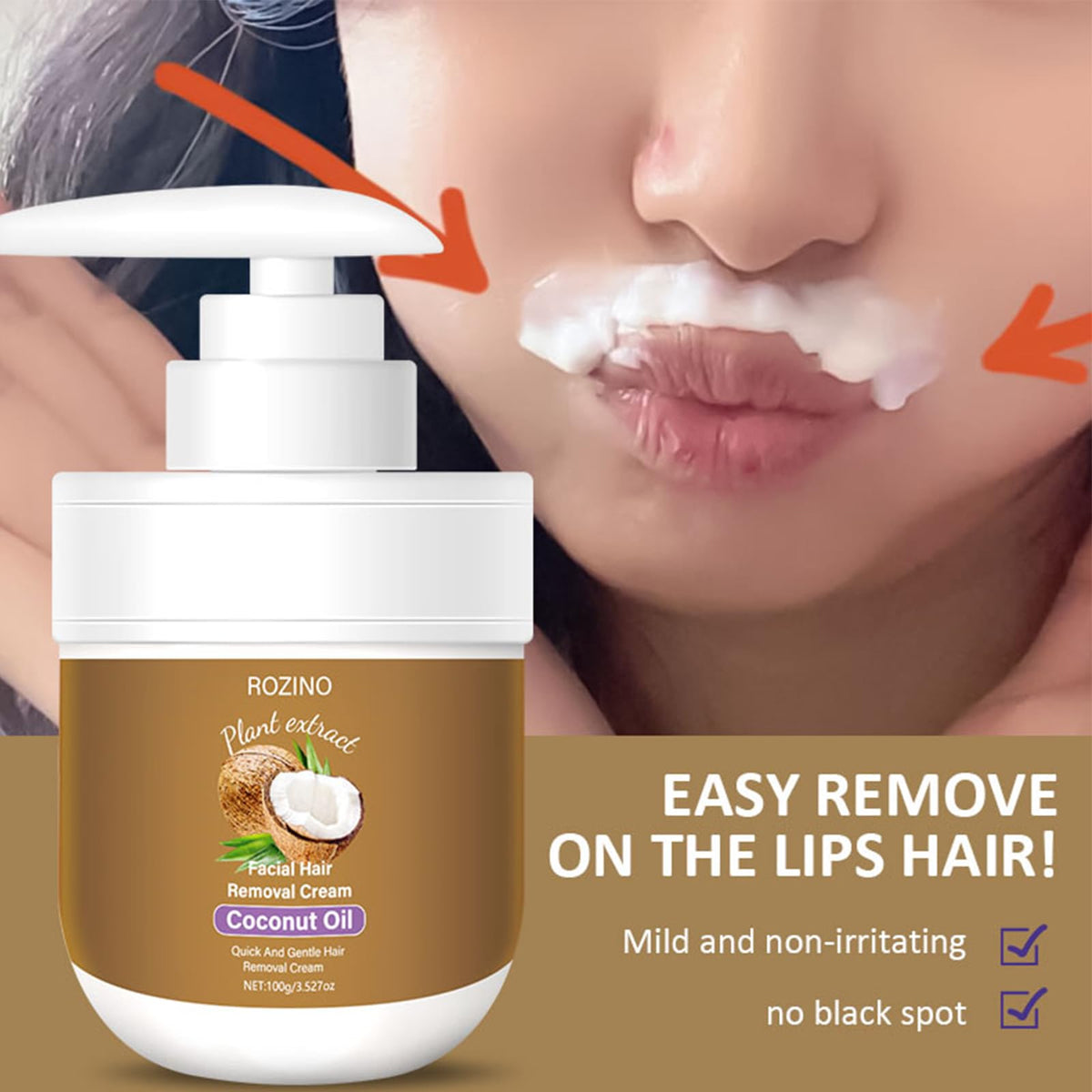 After using Generic facial hair removal cream, skin appears soothed and hydrated with reduced redness