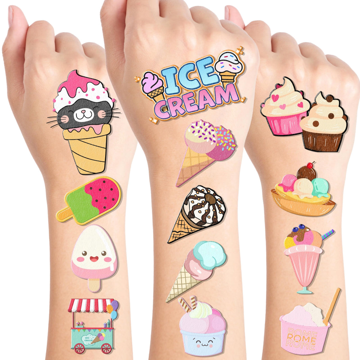 Generic brand front packaging showing 96 tattoos and party appeal