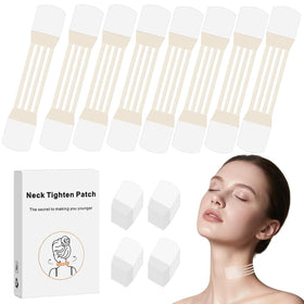 Generic front packaging showing transparent neck lift strips and benefits