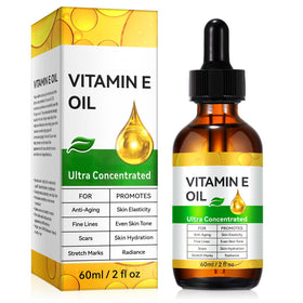 Generic Vitamin E oil front packaging showing bottle and label for clear identification and trust