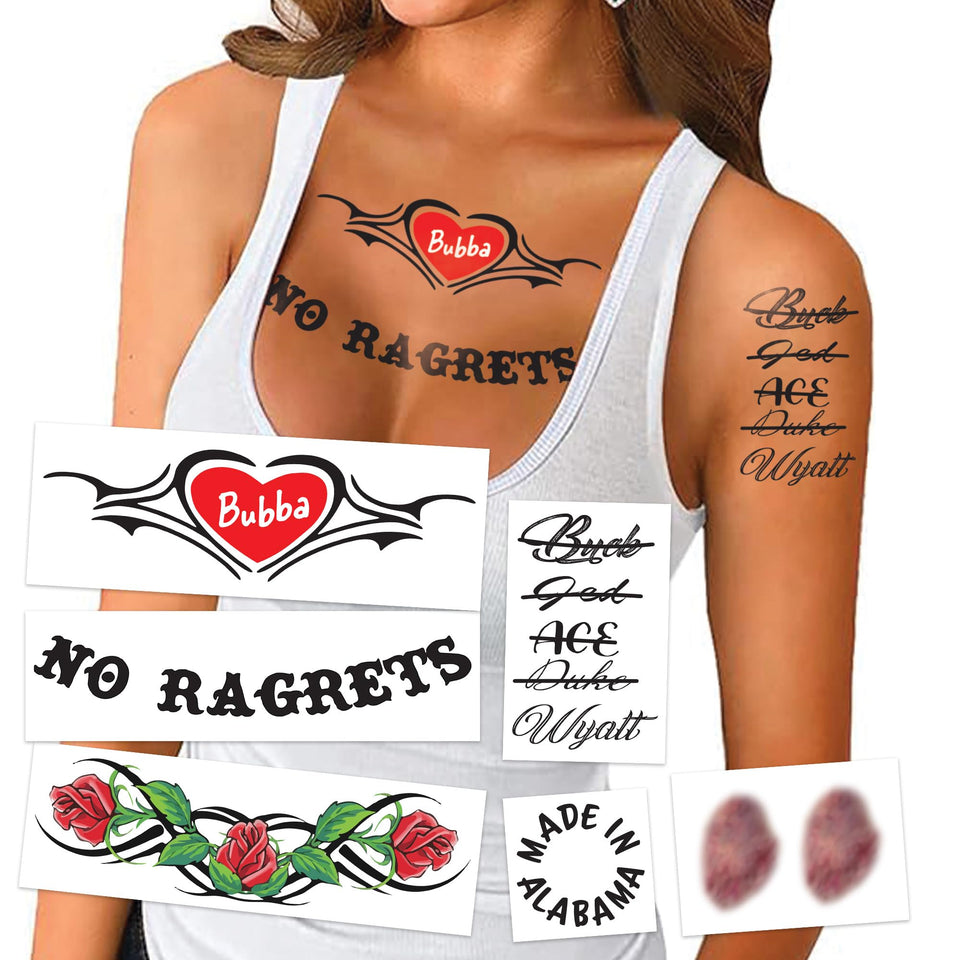 Generic brand front packaging showing tattoo sheet and benefits