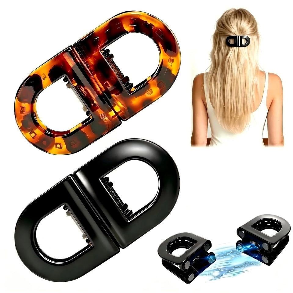 Generic magnetic hair clips front view showing compact design and strong hold