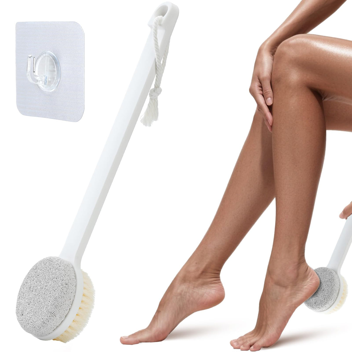 Generic front view of pumice scrubber showing dual-action design and easy handling