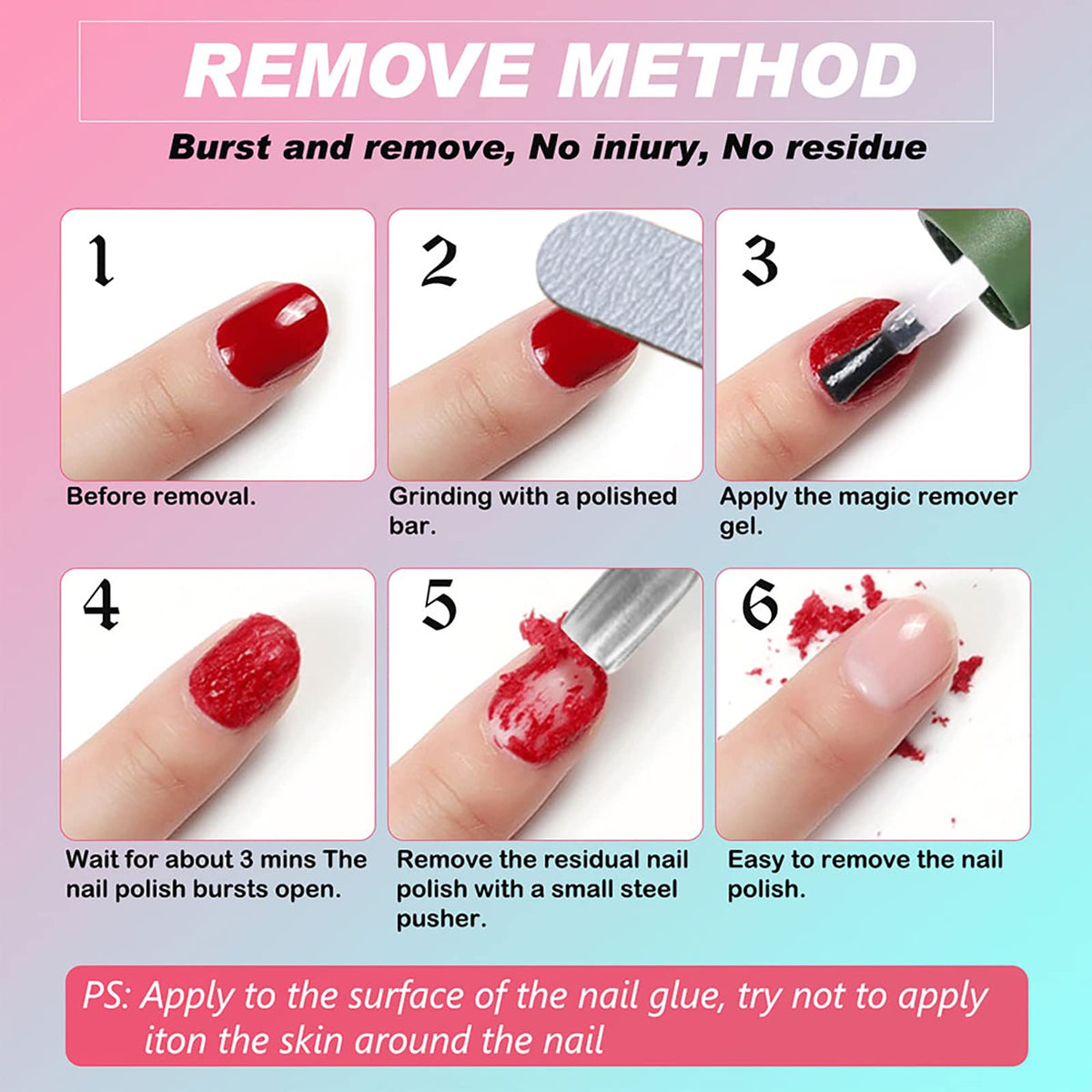 Generic gel nail polish remover in a travel kit showing convenience for on-the-go touch-ups