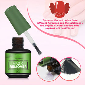Generic gel nail polish remover texture drop on surface highlighting fast-acting formula