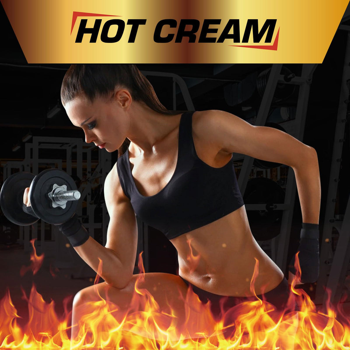 Generic hot sweat cream applied to abdomen demonstrating targeted warmth