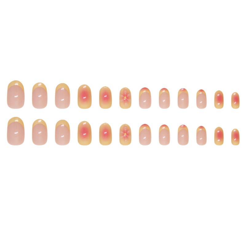 Generic hands applying a press-on nail showing easy quick application
