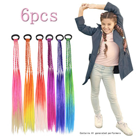 Generic model wearing braid in high ponytail showing instant color boost benefit