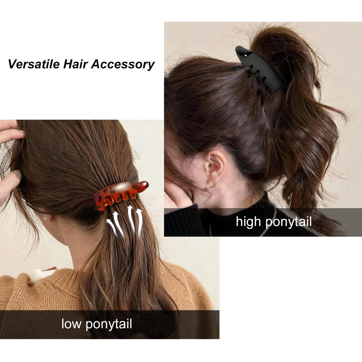 Generic in-use ponytail styling demonstrating quick secure hair control