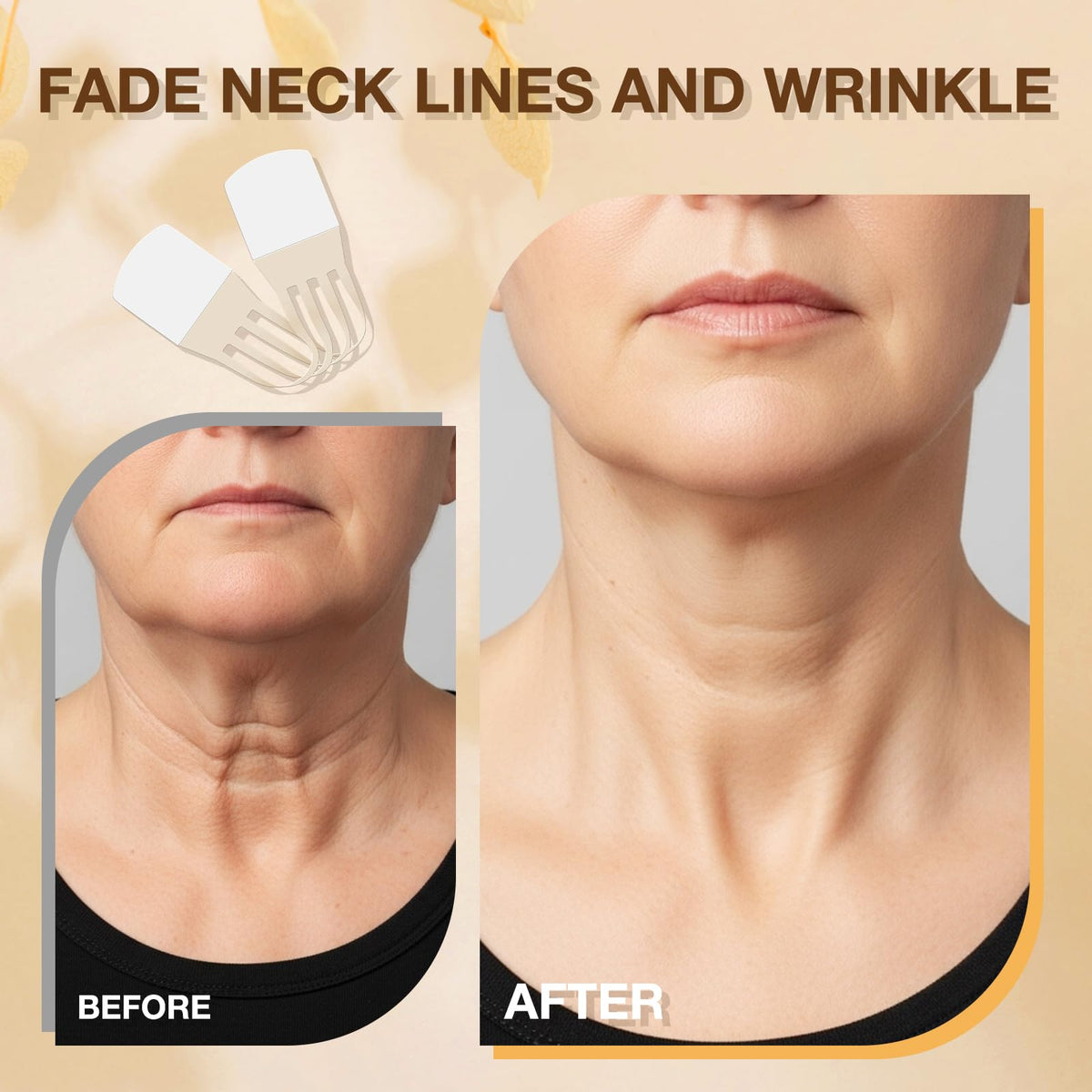 Generic label close-up showing skin-friendly, waterproof material info