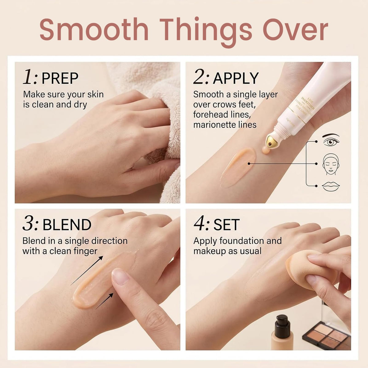 Generic instant fine line filler twist-up detail highlighting easy, mess-free dispensing benefit