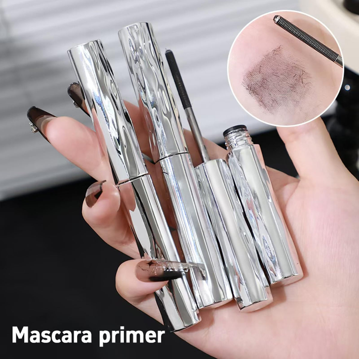 Generic Iron Wand applied on model demonstrating lengthening and curled lashes