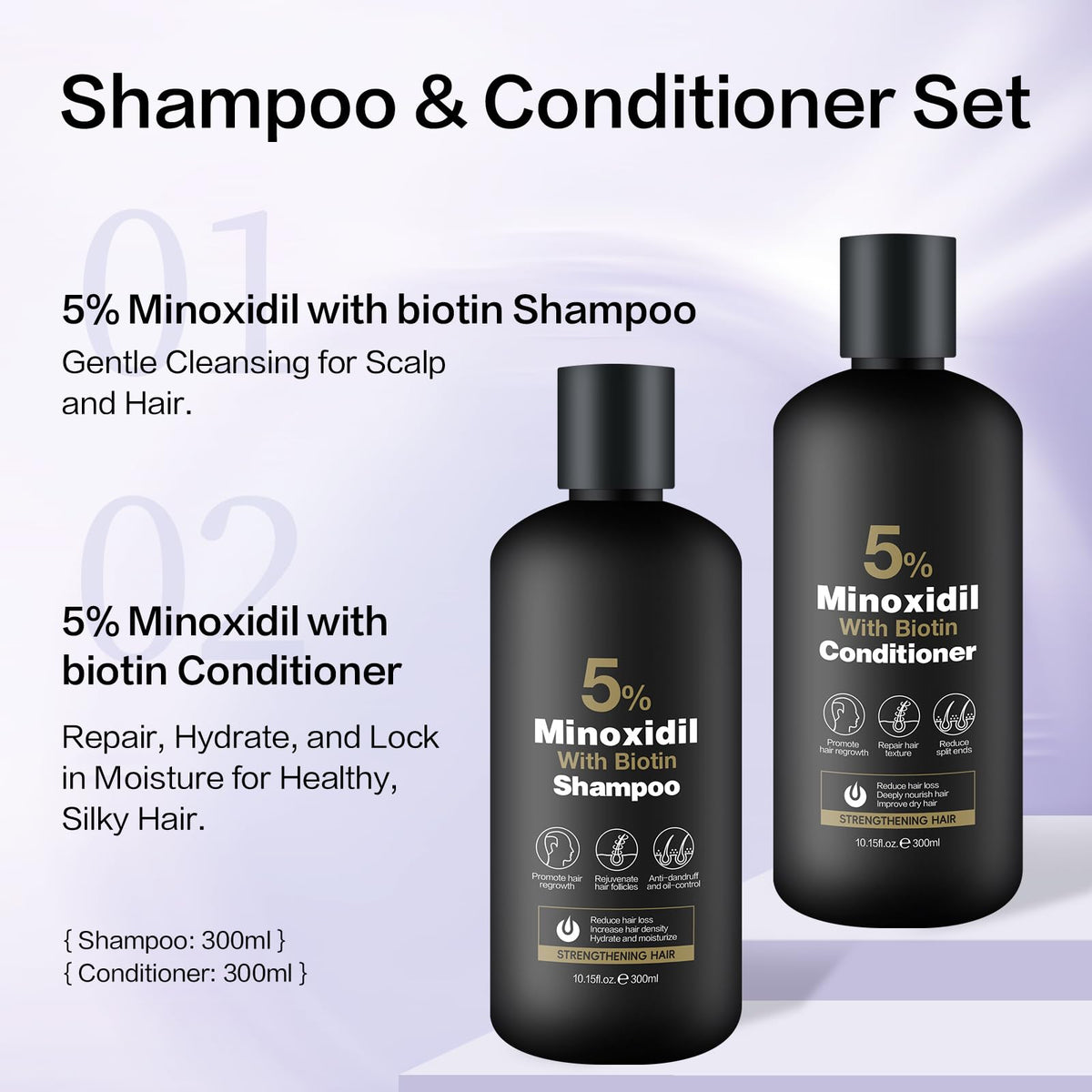 Generic product label detail showing brand and ingredient highlights for scalp support