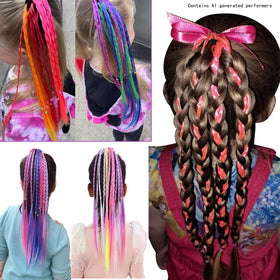 Generic braid next to ruler showing 15.3-inch length and easy trim-to-fit benefit