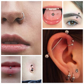 Generic lifestyle bathroom setup with kit visible for convenient at-home piercings