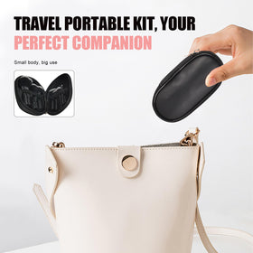 Generic lifestyle scene of travel pouch in bag showing ready-to-go convenience