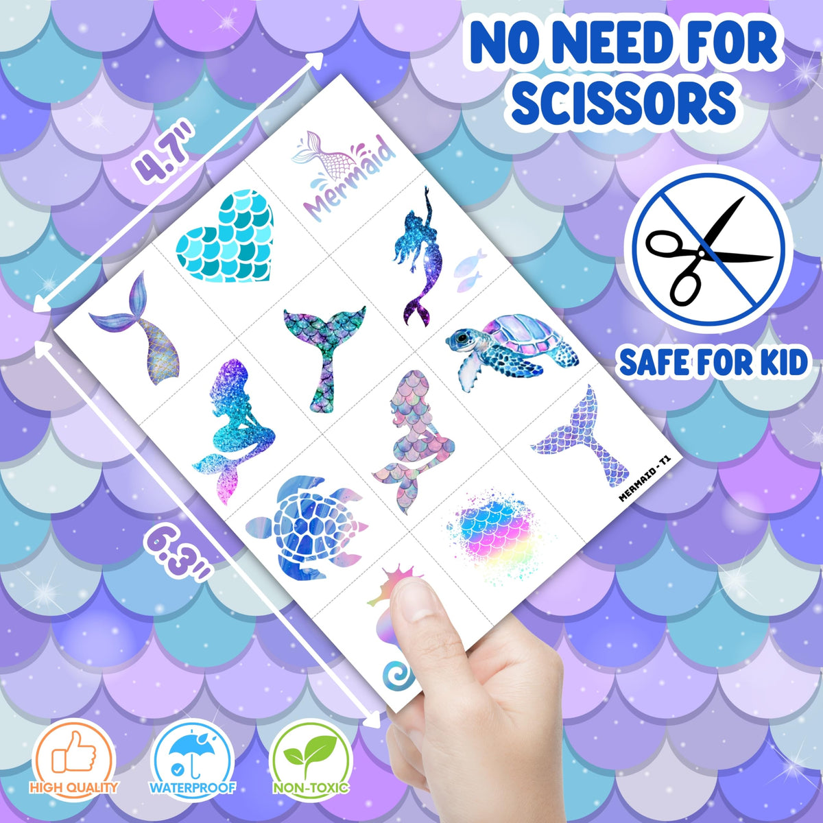 Generic mermaid kids party use with happy children adding instant fun