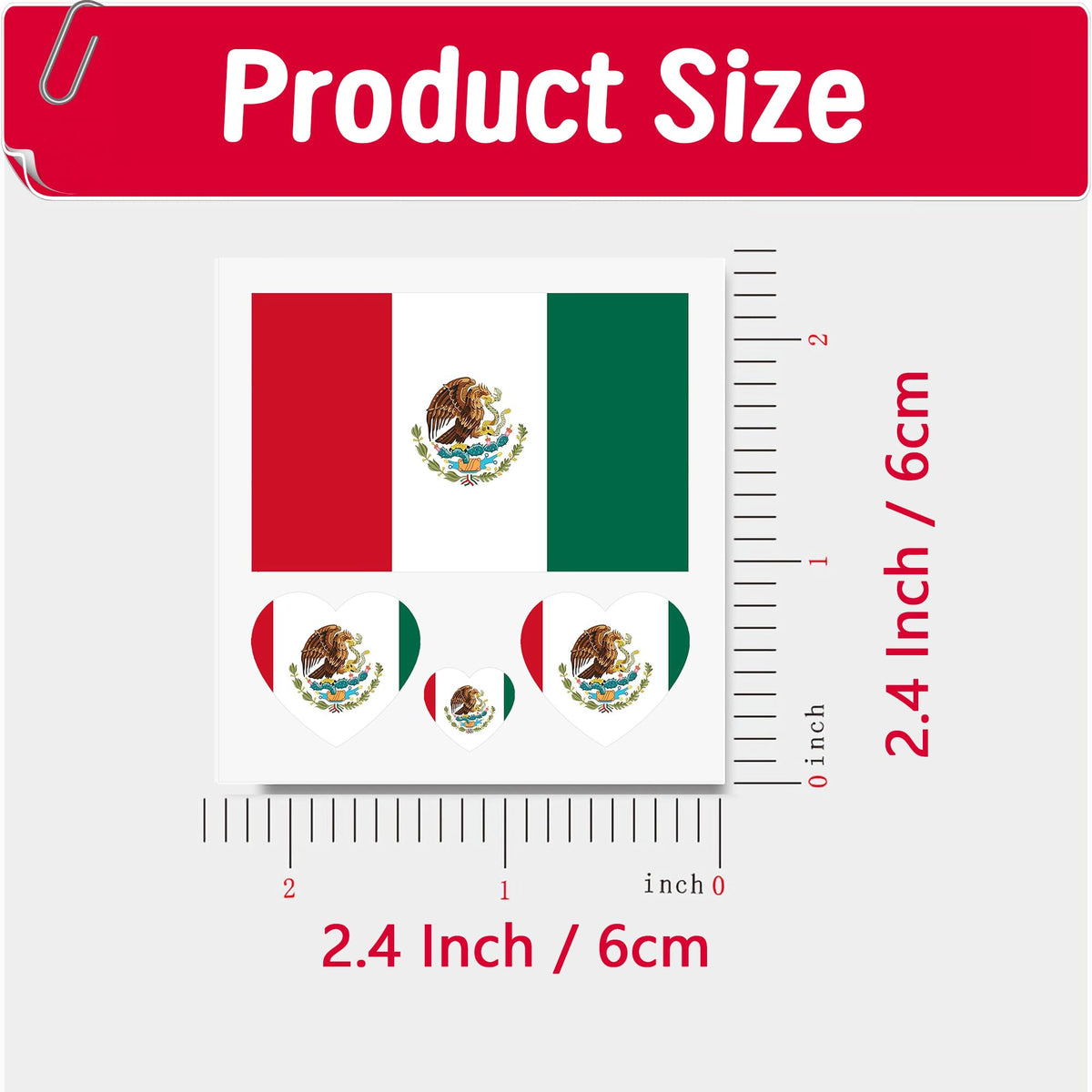 Generic tattoo on hand beside coin for scale showing compact 2.36-inch size and placement options