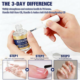 Generic Keratin Nail Care Oil applied to a fingernail demonstrating moisturize benefit